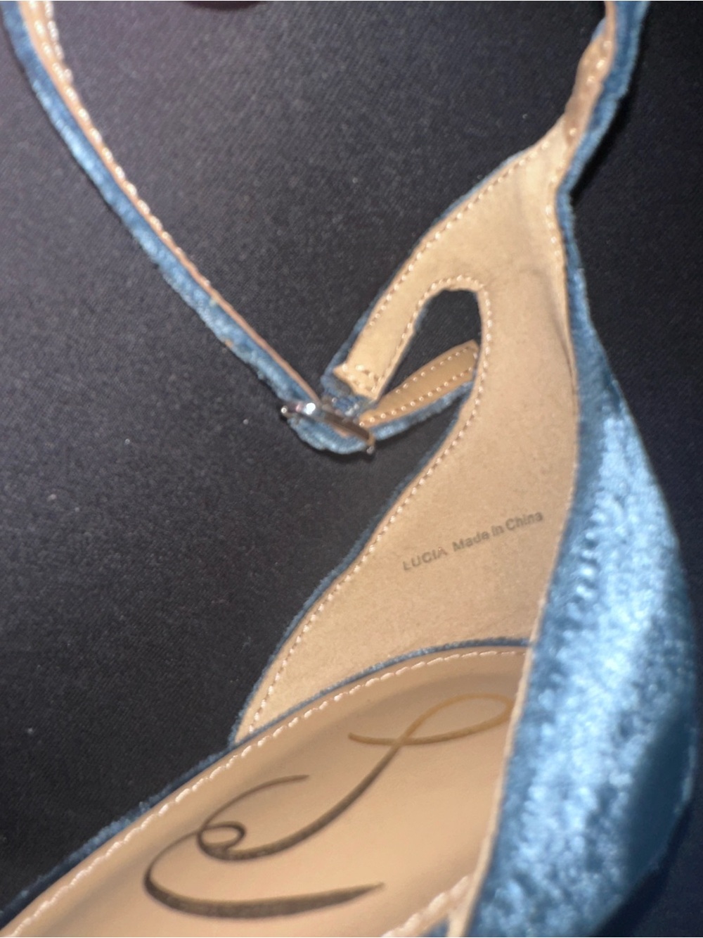 Sam Edelman Lucia Blue Velvet Bow Heels Size 10 NWT - Picture 4 of 4